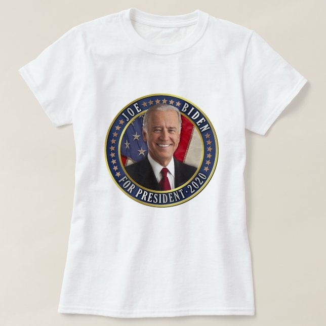 Joe Biden for President 2020 Democrat Photo T-Shirt (Design Front)
