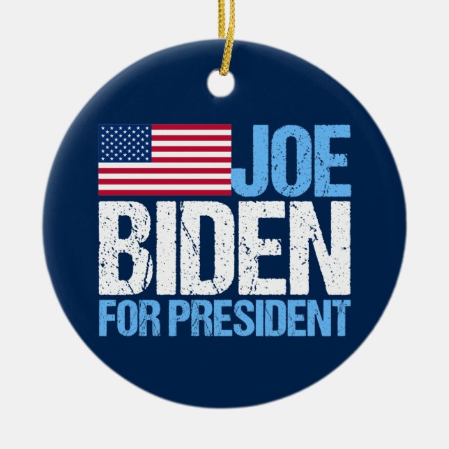 Joe Biden for President Ceramic Tree Decoration (Front)