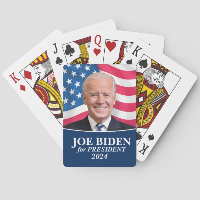 Joe Biden for President Photo and Flag 2024 Playing Cards (Back)
