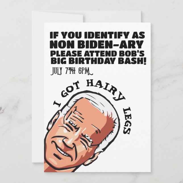 JOE BIDEN FUNNY PARTY CUSTOM Invitations (Front)