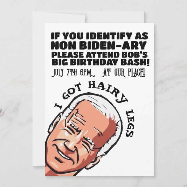 JOE BIDEN FUNNY PARTY CUSTOM Invitations (Front)