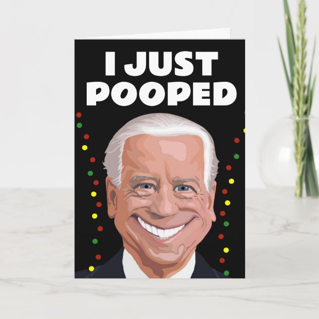 JOE BIDEN FUUNY POOP POOPED CHRISTMAS CARDS (Front)
