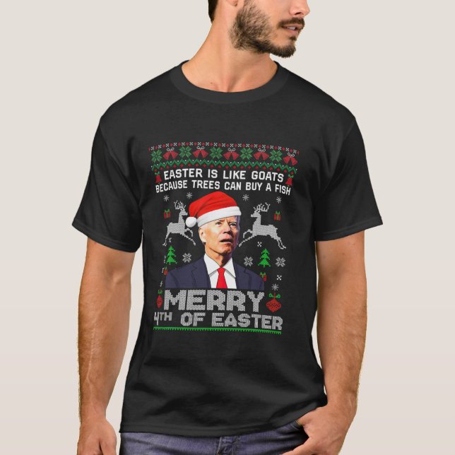 Joe Biden Happy 4th Easter Ugly Christmas Sweater  (Front)