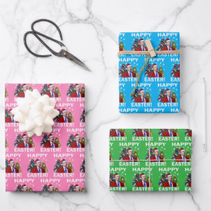 Joe Biden Happy Easter Christmas Pink Gift Wrap