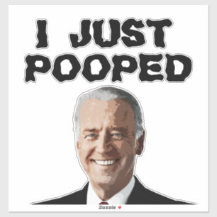 JOE BIDEN I JUST POOPED 14x14 DECAL STICKER