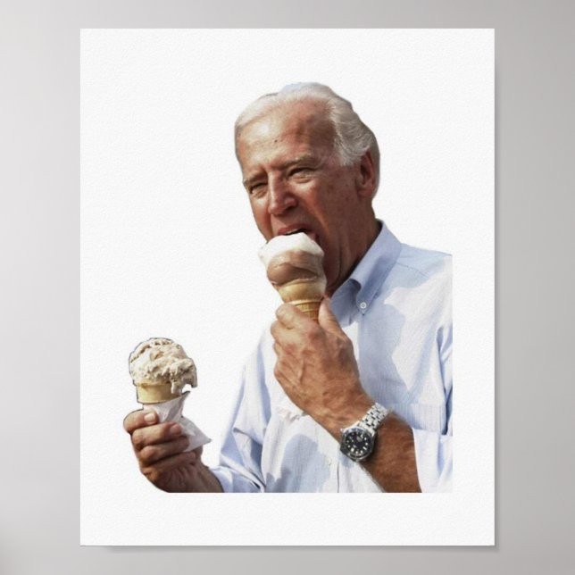 Joe Biden Ice Cream Meme Poster (Front)
