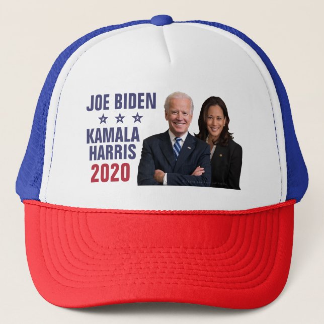 Joe Biden Kamala Harris 2020 President Vice Photos Trucker Hat (Front)