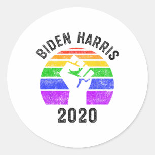 Joe Biden Kamala Harris 2020 Rainbow Gay Pride Lgb Classic Round Sticker
