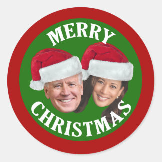 Joe Biden Kamala Harris 2020 w/ Santa Hats - Red Classic Round Sticker