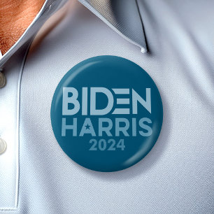 Joe Biden Kamala Harris 2024 blue white 6 Cm Round Badge