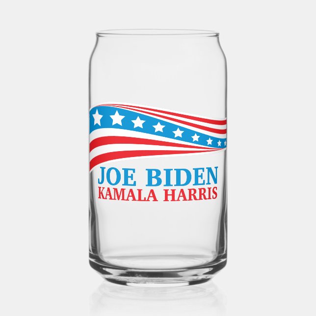 Joe Biden Kamala Harris 2024 Election Wave Can Glass (Front)