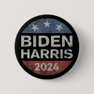 Joe Biden Kamala Harris 2024 Retro Vintage 6 Cm Round Badge
