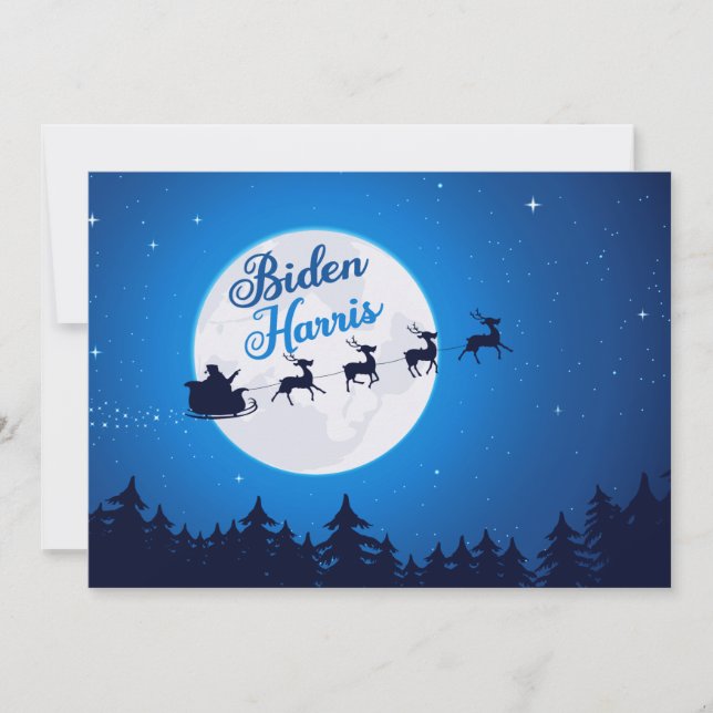 Joe Biden Kamala Harris Democrat Santa Christmas Holiday Card (Front)