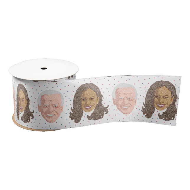 Joe Biden & Kamala Harris Heads Ribbon Satin Ribbon (Spool)