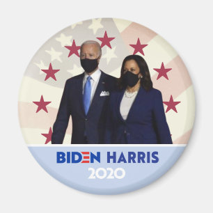 Joe Biden Kamala Harris Wearing Facemasks Magnet