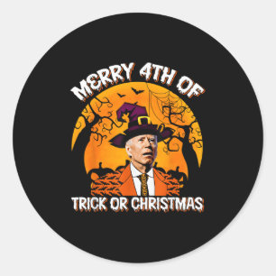 Joe Biden Merry 4th Of Halloween Trick Or Treat Ch Classic Round Sticker