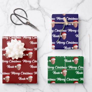 Joe Biden Merry Christmas   Custom Name Trendy Wrapping Paper Sheet