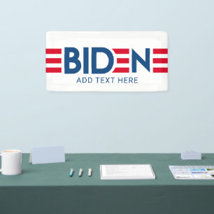 Joe Biden - modern red stripes and blue name Banne Banner