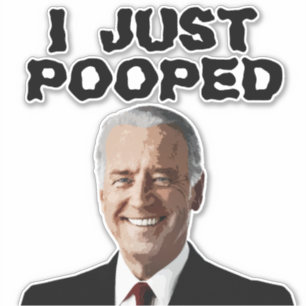 JOE BIDEN POOPED 8X8 DECAL STICKER