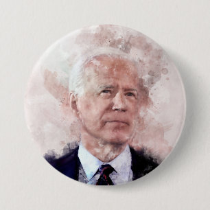 Joe Biden portrait in watercolor 7.5 Cm Round Badge