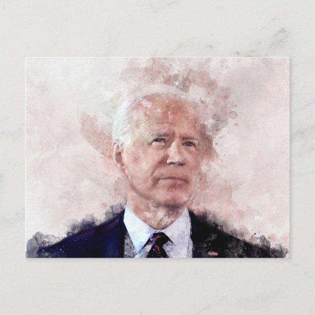 Joe Biden portrait in watercolor Postcard (Front)