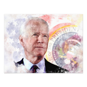 Joe Biden portrait, President of the United States Photo Print