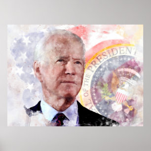 Joe Biden portrait, President of the United States Poster