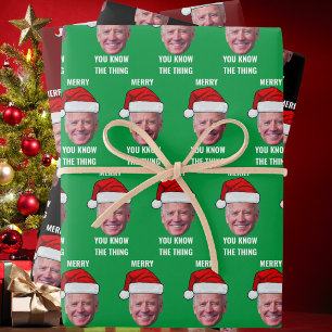 Joe Biden Santa Hat You Know The Thing Wrapping Paper Sheet