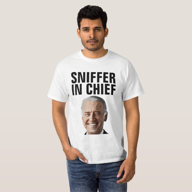 JOE BIDEN SNIFFER IN CHIEF FUNNY T-SHIRTS TEES (Front Full)