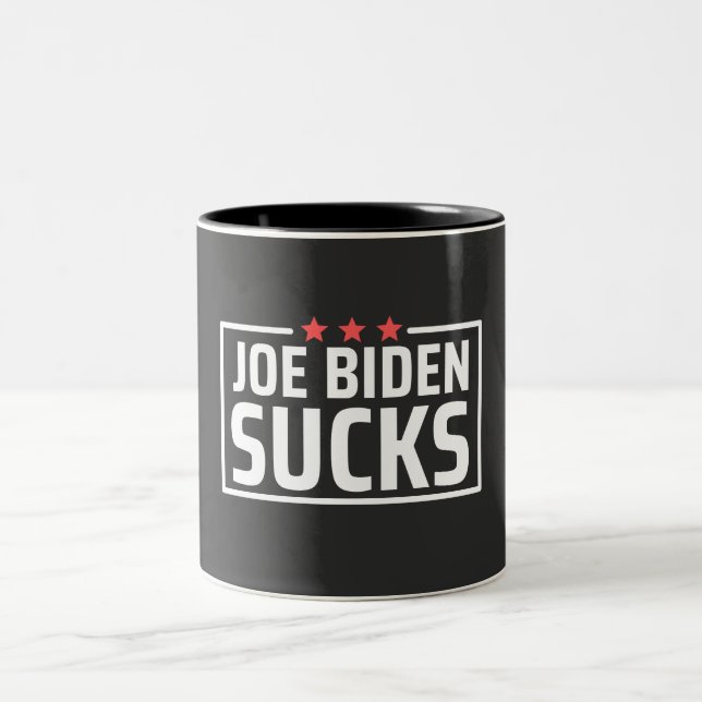 joe Biden Sucks Two-Tone Coffee Mug (Center)