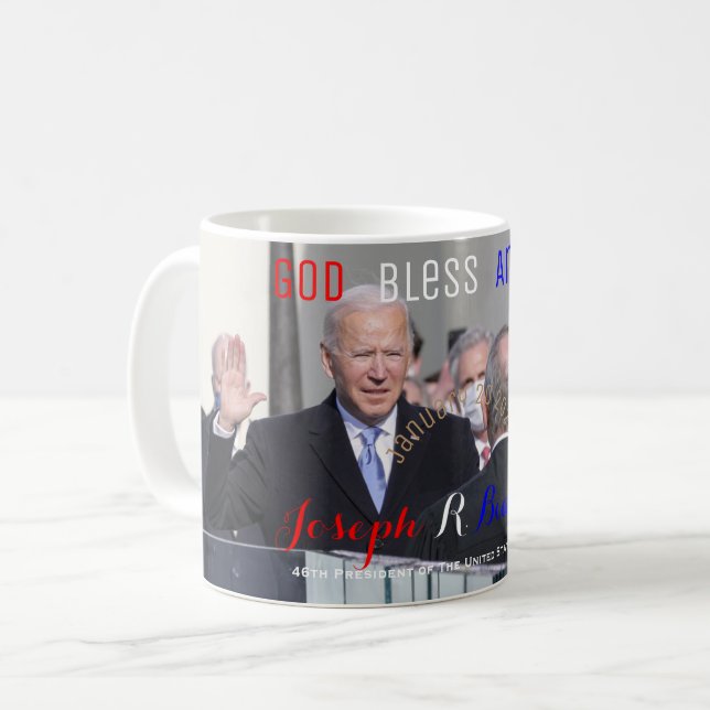 Joe Biden taking his Oath of Office January 20 Coffee Mug (Front Left)
