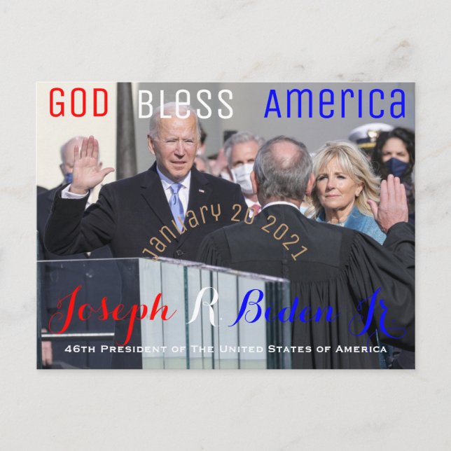 Joe Biden taking his Oath of Office January 20 Postcard (Front)