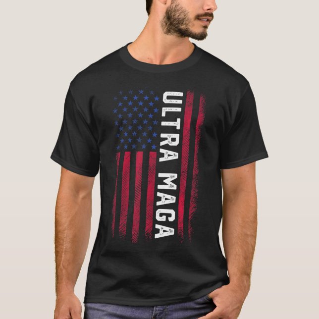 Joe Biden Ultra Maga Ultra Maga America Flag T-Shirt (Front)