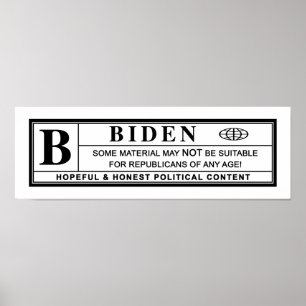 Joe Biden Warning Label Poster