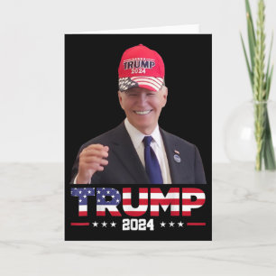 Joe Biden Wearing A Trump Hat 1 Card