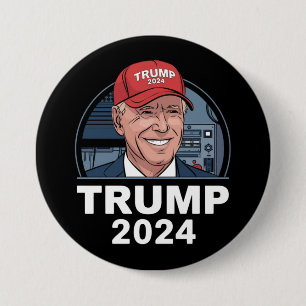 Joe biden Wearing A Trump Hat 7.5 Cm Round Badge