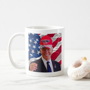 Joe biden Wearing A Trump Hat Coffee Mug