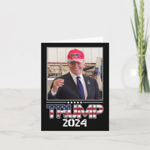 Joe Biden Wearing A Trump Hat Election 2024 Funny Card