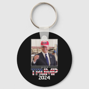 Joe Biden Wearing A Trump Hat Election 2024 Funny  Key Ring
