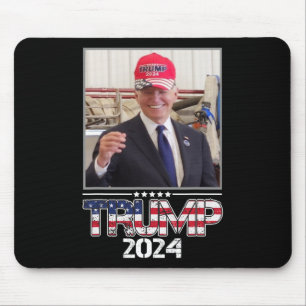 Joe Biden Wearing A Trump Hat Election 2024 Funny  Mouse Mat