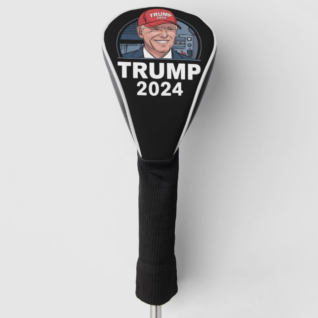 Joe biden Wearing A Trump Hat Golf Head Cover (Front)