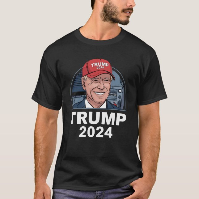 Joe biden Wearing A Trump Hat T-Shirt (Front)