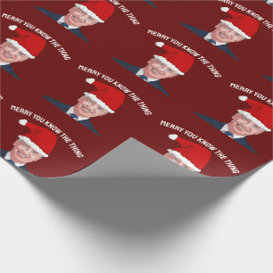 JOE BIDEN WEARING SANTA HAT THE THING  WRAPPING PA PAPER