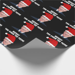 JOE BIDEN WEARING SANTA HAT THE THING WRAPPING PAP PAPER