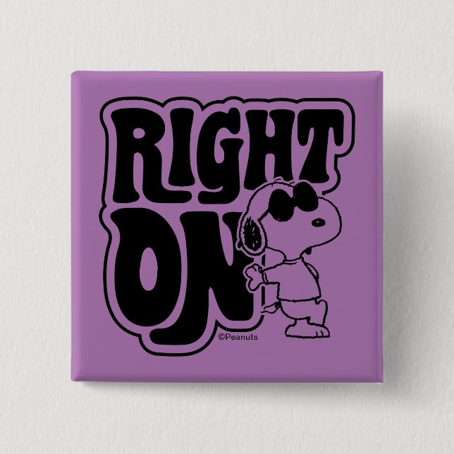 Joe Cool - Right On 15 Cm Square Badge (Front)