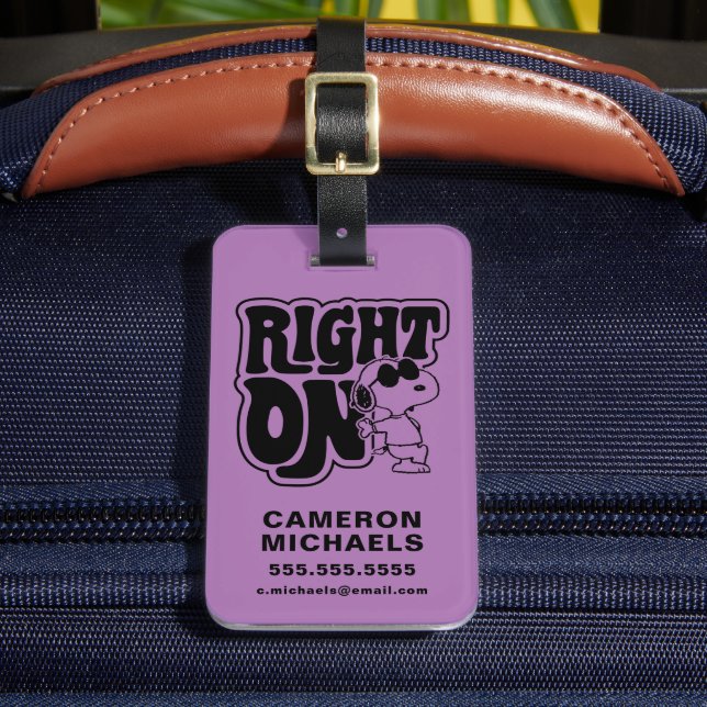 Joe Cool - Right On Luggage Tag (Front Insitu 2)