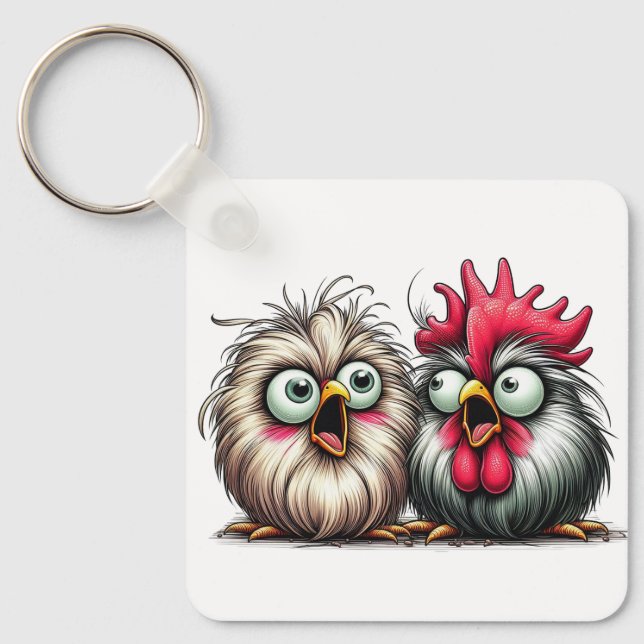 "Joe & Flo Baby Silkies" Aluminum Keychain (Front)