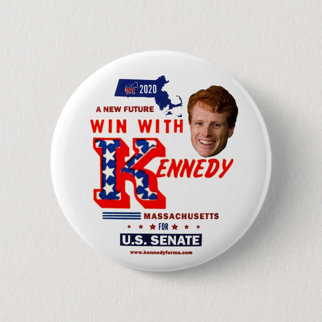 Joe Kennedy for U.S. Senate Massachusetts 2020 6 Cm Round Badge (Front)