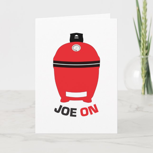 Joe On Red Kamado Birthday Card Blank (Front)