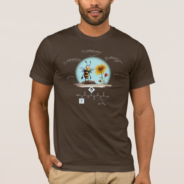 JOE peptide, Bee-7 w/ custom text, dark T-Shirt (Front)